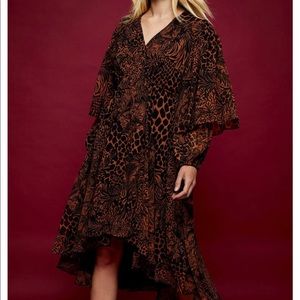 Topshop Ruffle High Low Wrap Dress-Worn once